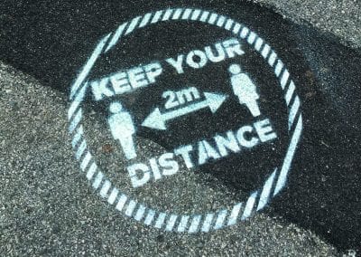 Keep Your Distance Paint Stencilled