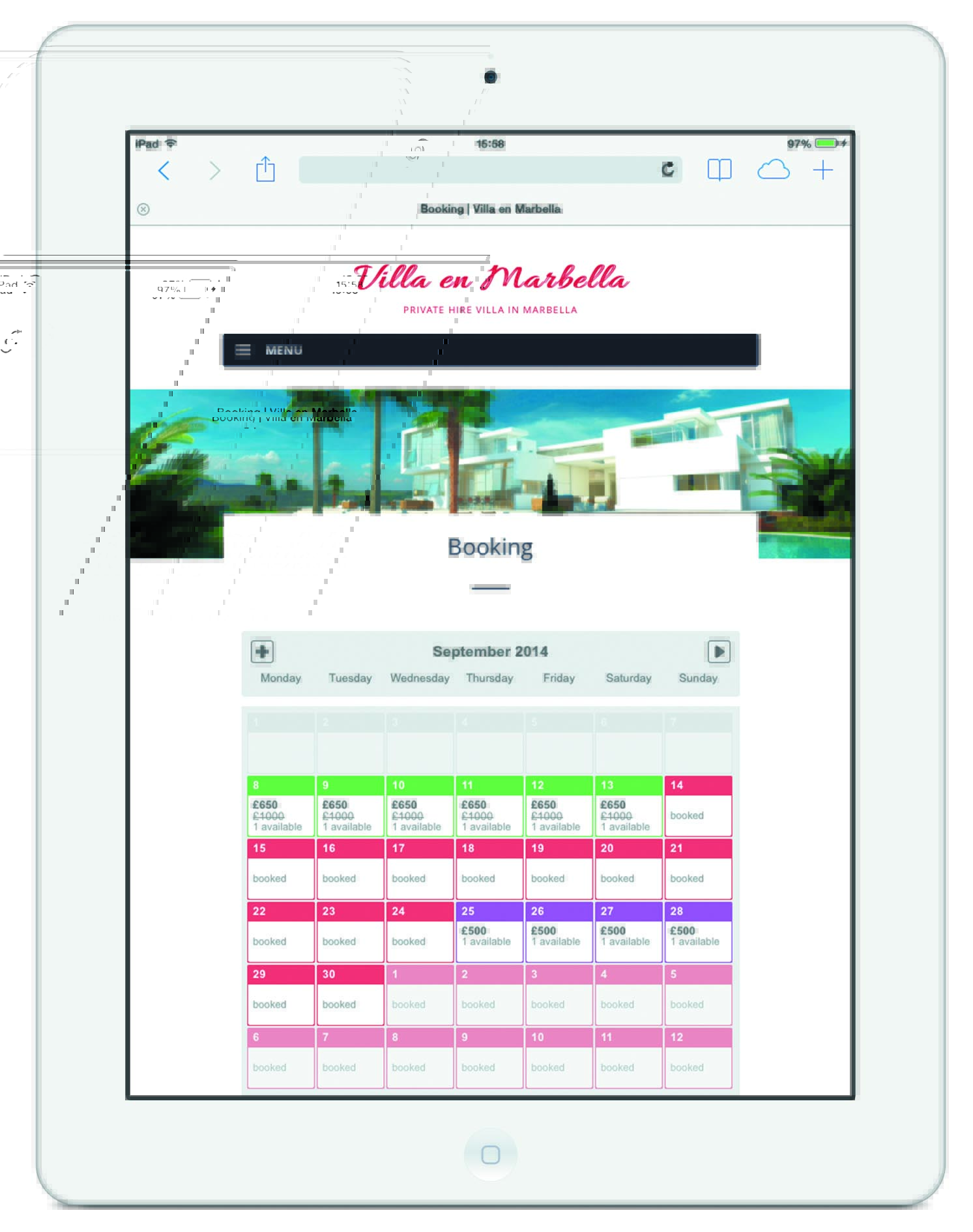 Marbella Booking iPad Marbella Booking iPad