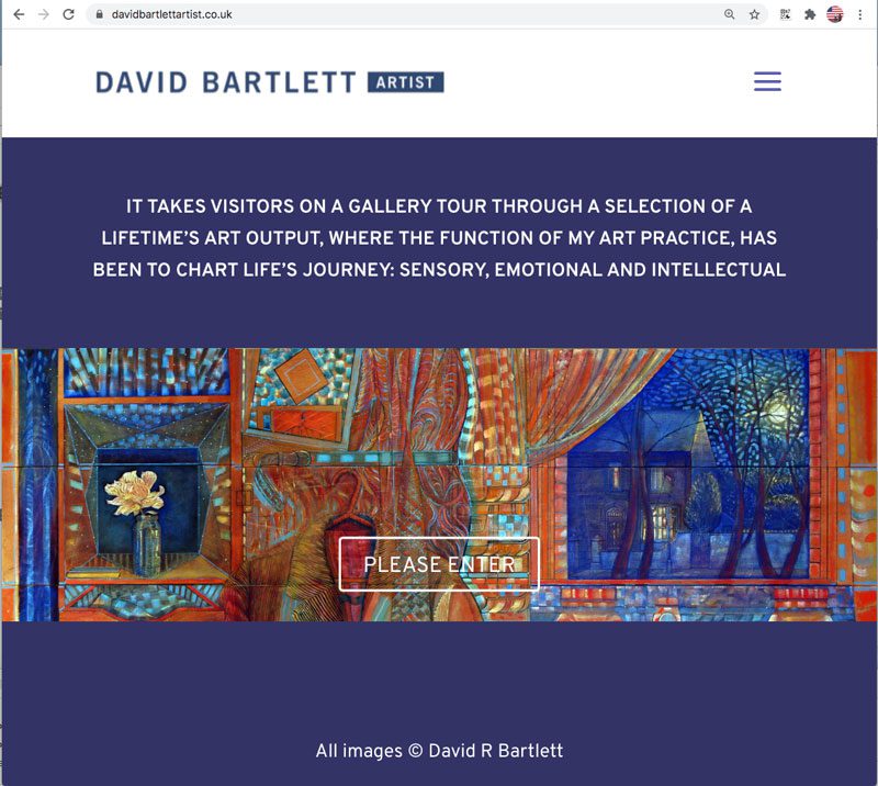 David Bartlett artists website