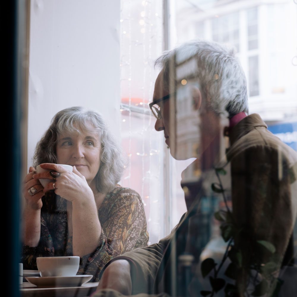 Couple in coffee shop